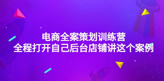电商全案策划训练营：全程打开自己后台店铺讲这个案例（9节课时）-巴叔叔资源网