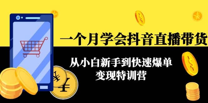 一个月学会抖音直播带货：从小白新手到快速爆单变现特训营(63节课)-巴叔叔资源网