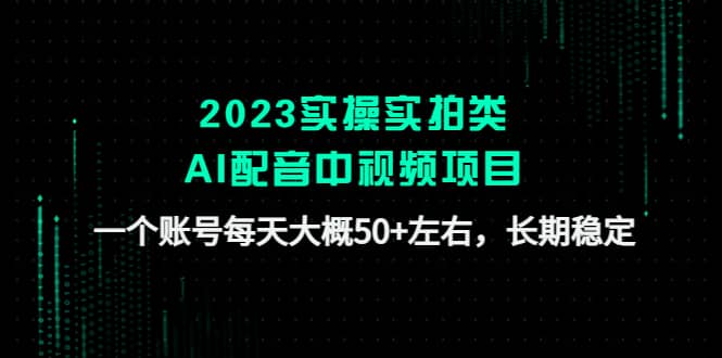 2023实操实拍类AI配音中视频项目，一个账号每天大概50+左右，长期稳定-巴叔叔资源网