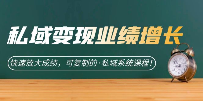 私域·变现业绩增长：快速放大成绩，可复制的·私域系统课程-巴叔叔资源网