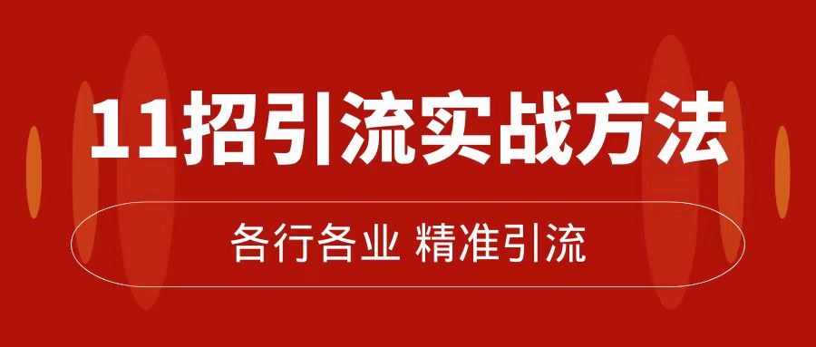精准引流术：11招引流实战方法，让你私域流量加到爆（11节课完整版）-巴叔叔资源网