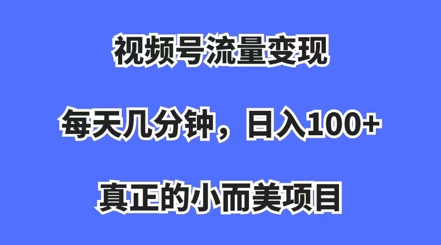 视频号流量变现，每天几分钟，收入100+，真正的小而美项目-巴叔叔资源网