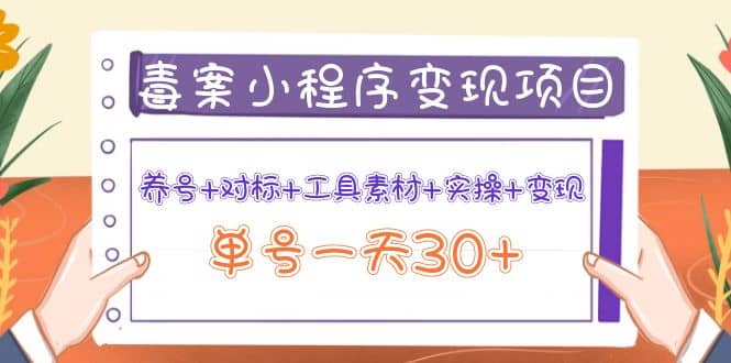 毒案小程序变现项目：养号+对标+工具素材+实操+变现-巴叔叔资源网