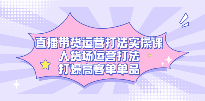 直播带货运营打法实操课，人货场运营打法，打爆高客单单品-巴叔叔资源网