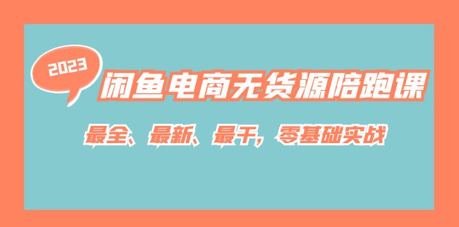 闲鱼电商无货源陪跑课，最全、最新、最干，零基础实战！-巴叔叔资源网