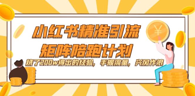 小红书精准引流·矩阵陪跑计划：烧了200w得出的经验，手握流量，兴风作浪！-巴叔叔资源网