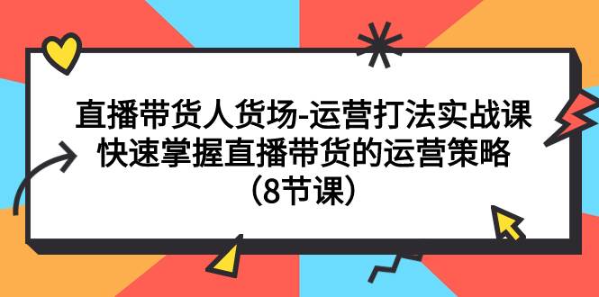 直播带货人货场-运营打法实战课：快速掌握直播带货的运营策略（8节课）-巴叔叔资源网