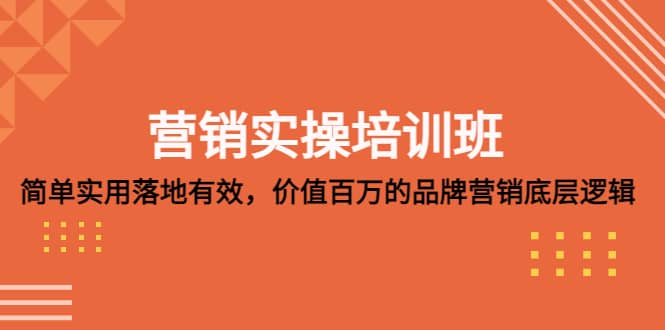 营销实操培训班：简单实用-落地有效，价值百万的品牌营销底层逻辑-巴叔叔资源网