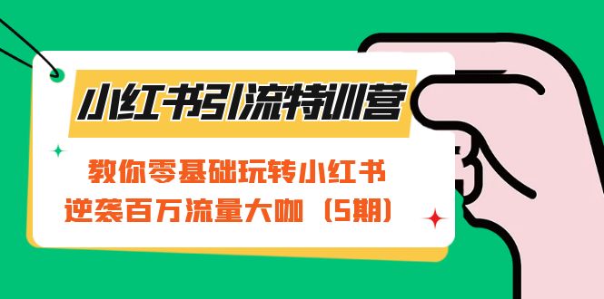 小红书引流特训营-第5期：教你零基础玩转小红书，逆袭百万流量大咖-巴叔叔资源网
