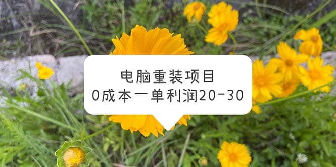 电脑系统重装项目，0成本一单利润20-30-巴叔叔资源网