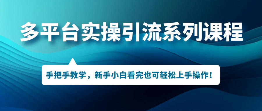 多平台实操引流系列课程，手把手教学，新手小白看完也可轻松上手引流操作-巴叔叔资源网