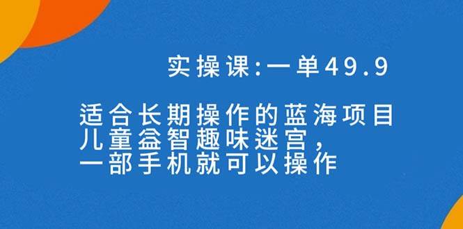 一单43.9长期蓝海项目，儿童益智趣味迷宫，一部-巴叔叔资源网