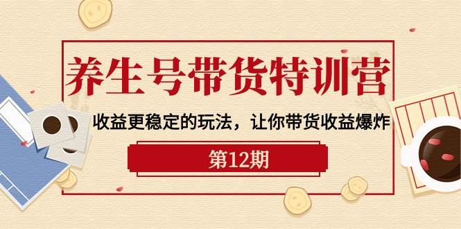 养生号带货特训营【12期】收益更稳定的玩法，让你带货收益爆炸-9节直播课-巴叔叔资源网