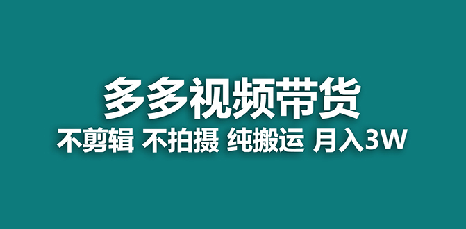 【蓝海项目】多多视频带货，纯搬运一个月搞了5w佣金，小白也能操作【揭秘】-巴叔叔资源网