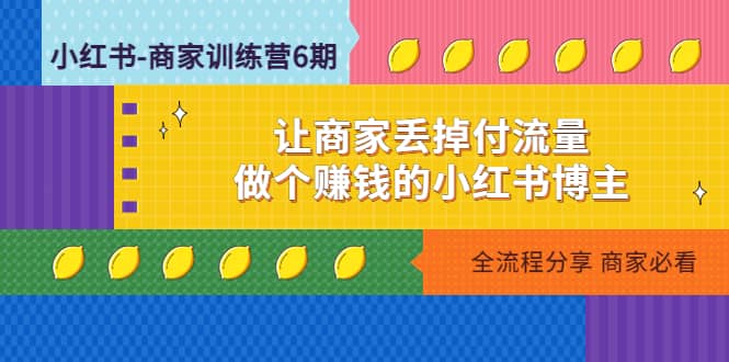 小红书-商家训练营12期：让商家丢掉付流量-巴叔叔资源网
