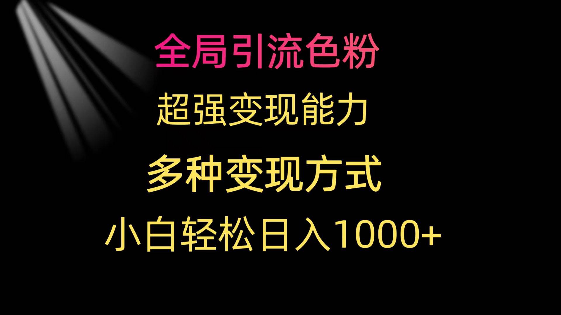 全局引流色粉 超强变现能力 多种变现方式 小白轻松日入1000+-巴叔叔资源网