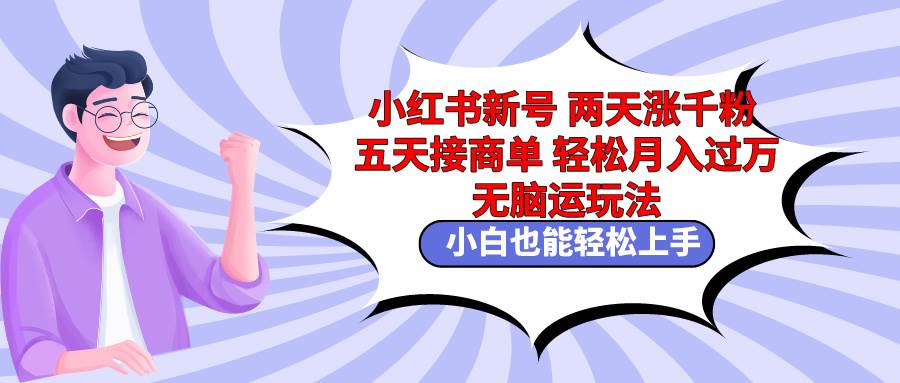小红书新号两天涨千粉五天接商单轻松月入过万 无脑搬运玩法 小白也能轻…-巴叔叔资源网