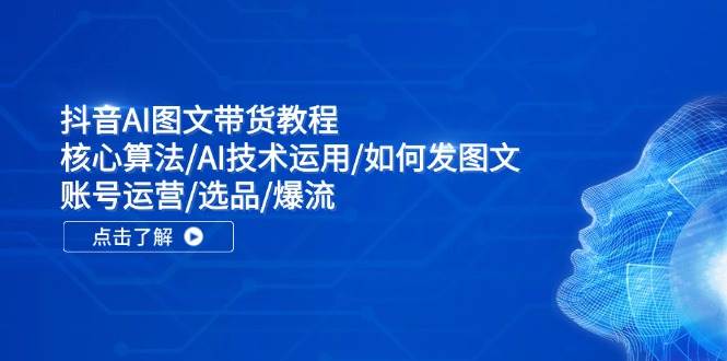 抖音AI图文带货教程：核心算法/AI技术运用/如何发图文/账号运营/选品/爆流-巴叔叔资源网