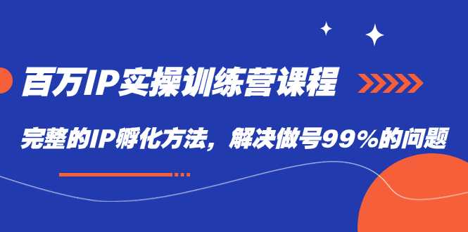 百万IP实战训练营课程，完整的IP孵化方法，解决做号99%的问题-巴叔叔资源网