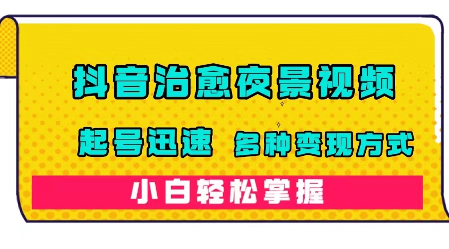 抖音治愈系夜景视频，起号迅速，多种变现方式，小白轻松掌握（附120G素材）-巴叔叔资源网