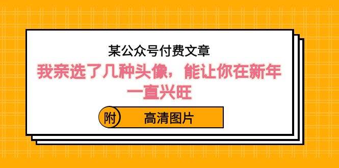 某公众号付费文章：我亲选了几种头像，能让你在新年一直兴旺（附高清图片）-巴叔叔资源网