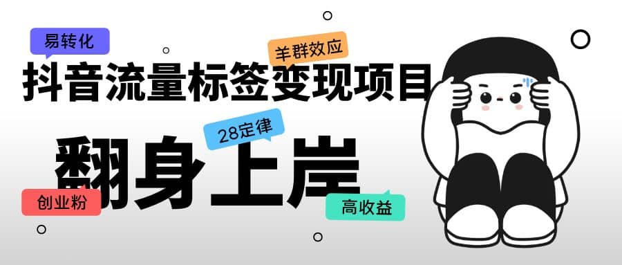 抖音流量标签变现项目，抖音创业粉轻松转化，单价高收益简单-巴叔叔资源网