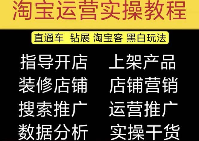 2023淘宝开店教程0基础到高级全套视频网店电商运营培训教学课程（2月更新）-巴叔叔资源网