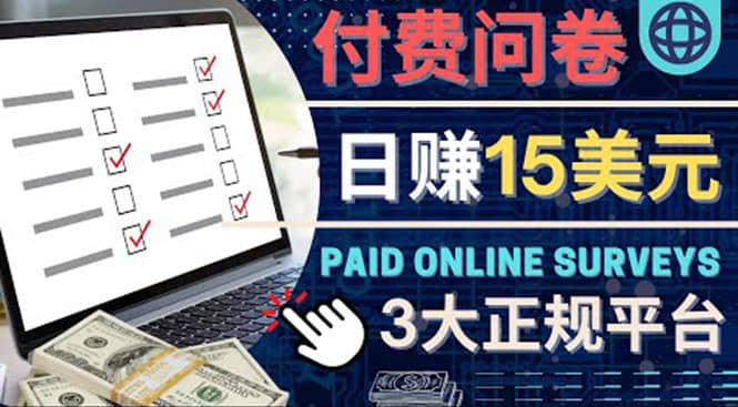 参与付费调查，利用自己的空闲时间完成问卷，适合新手的平台，日赚15美元-巴叔叔资源网