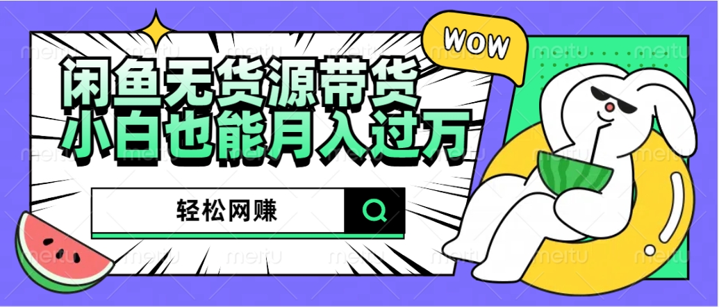 闲鱼无货源带货：轻松网赚，小白也能月入过万的秘密武器-巴叔叔资源网