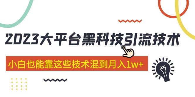 价值4899的2023大平台黑科技引流技术 29节课-巴叔叔资源网