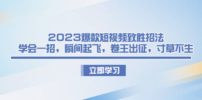 2023爆款短视频致胜招法，学会一招，瞬间起飞，卷王出征，寸草不生-巴叔叔资源网