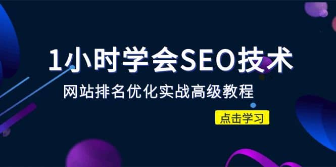 1小时学会SEO技术 网站排名优化实战高级教程-秒杀市面95%收费几千的SEO教程-巴叔叔资源网