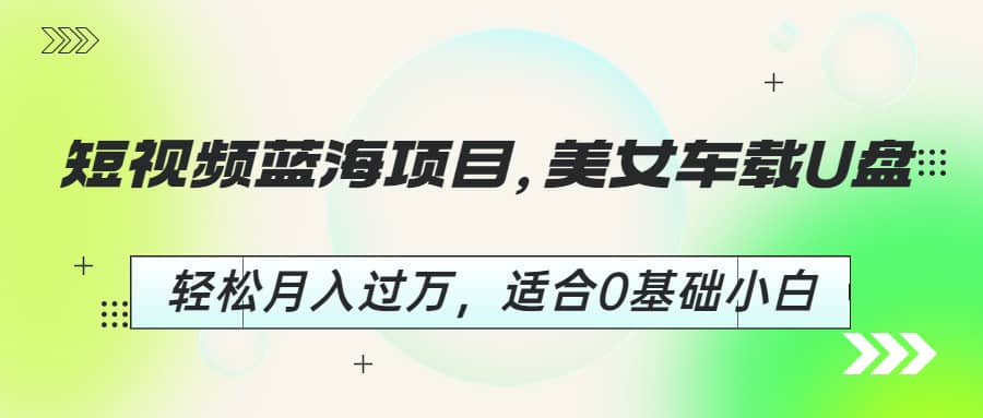 短视频蓝海项目，美女车载U盘，轻松月入过万，适合0基础小白-巴叔叔资源网