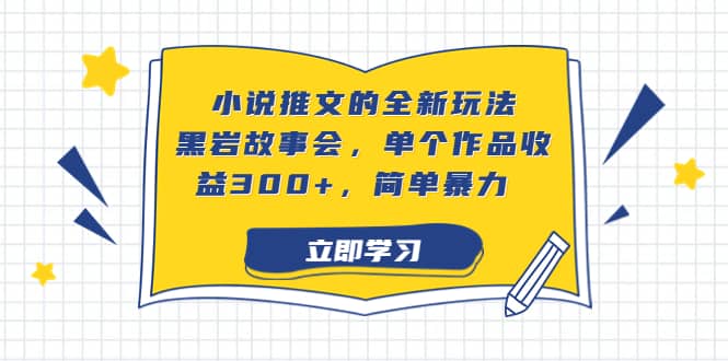 小说推文的全新玩法，黑岩故事会，单个作品收益300+，简单暴力-巴叔叔资源网