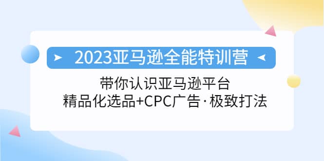 2023亚马逊全能特训营：玩转亚马逊平台+精品化·选品+CPC广告·极致打法-巴叔叔资源网
