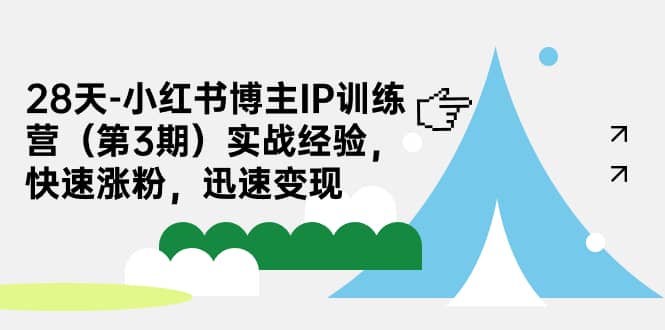 28天-小红书博主IP训练营（第3期）实战经验，快速涨粉，迅速变现-巴叔叔资源网