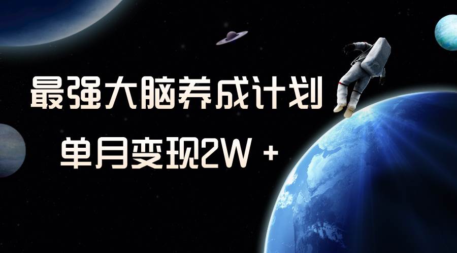 冷门虚拟项目，最强大脑养成计划，一个月变现2W＋-巴叔叔资源网