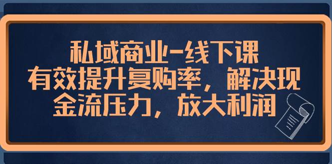 私域商业-线下课，有效提升复购率，解决现金流压力，放大利润-巴叔叔资源网