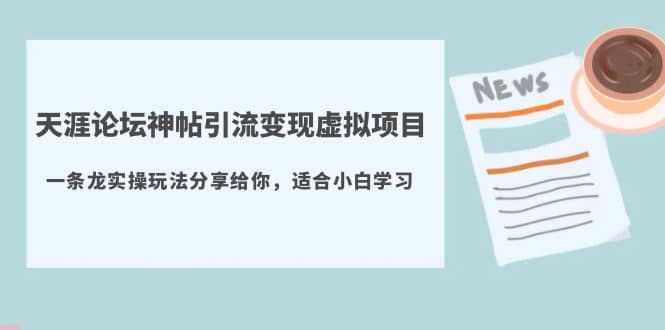 天涯论坛神帖引流变现虚拟项目，一条龙实操玩法分享给你（教程+资源）-巴叔叔资源网