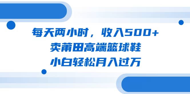 每天两小时，收入500+，卖莆田高端篮球鞋，小白轻松月入过万（教程+素材）-巴叔叔资源网