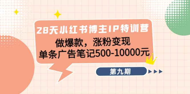 28天小红书博主IP特训营《第9期》-巴叔叔资源网