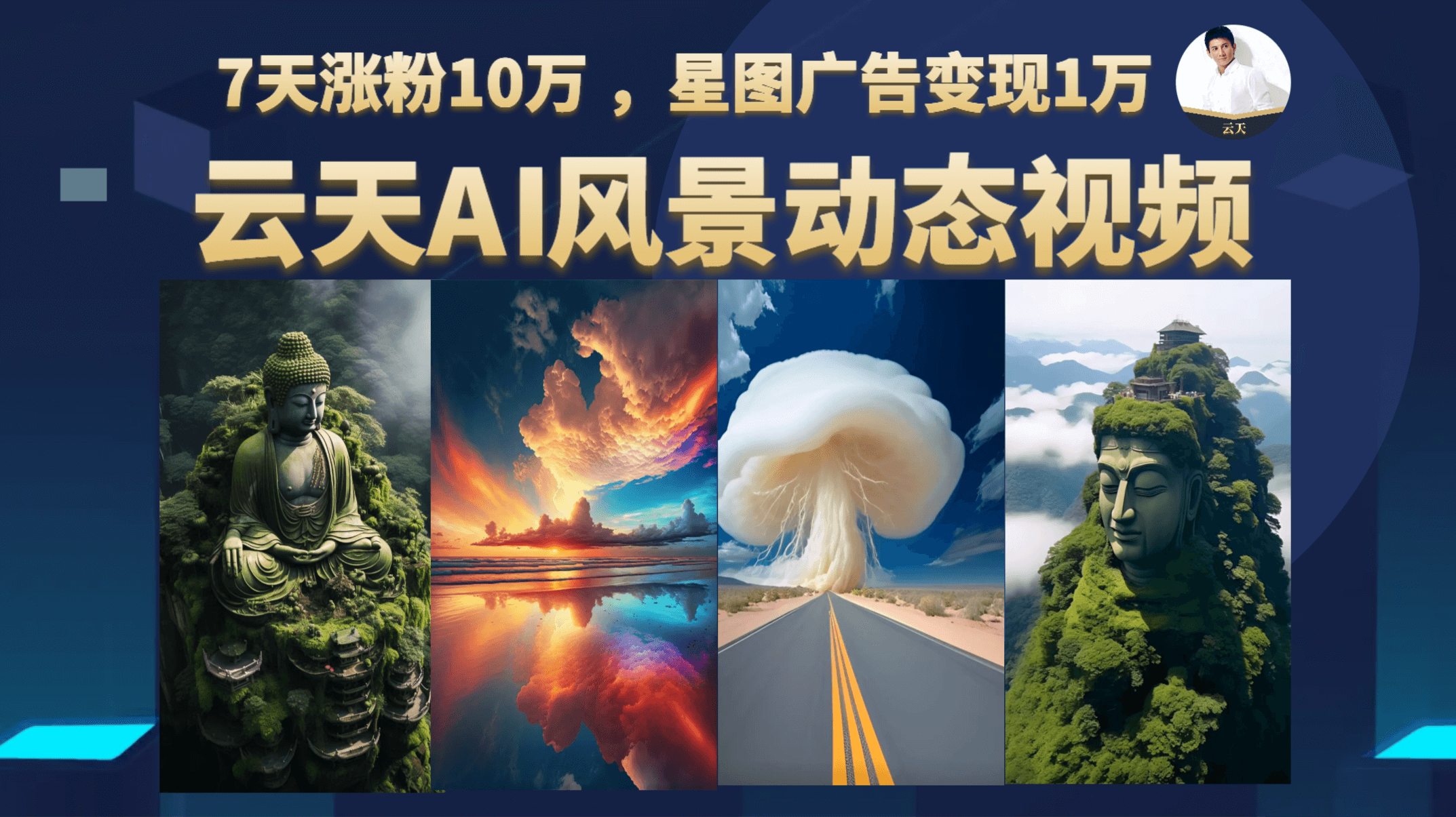 云天AI风景动图视频制作，7天涨粉10万 ，星图广告变现1万-巴叔叔资源网