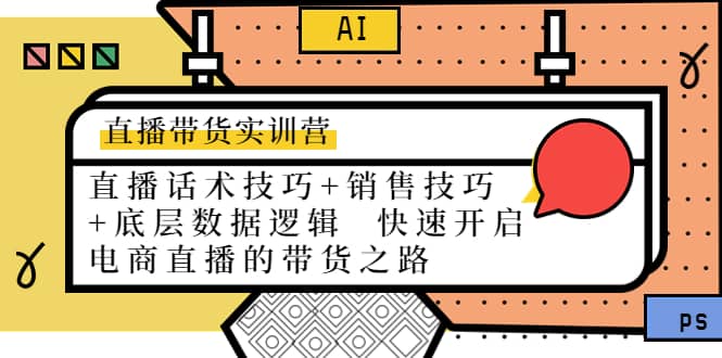 直播带货实训营：话术技巧+销售技巧+底层数据逻辑 快速开启直播带货之路-巴叔叔资源网