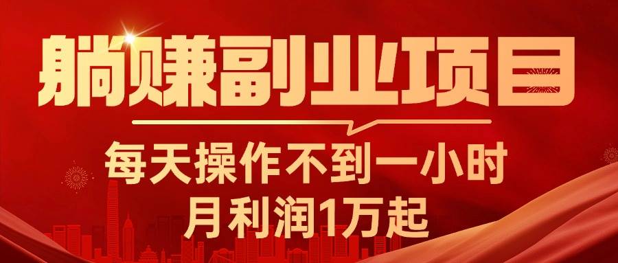 躺赚副业项目，每天操作不到一小时，月利润1万起，实战篇-巴叔叔资源网