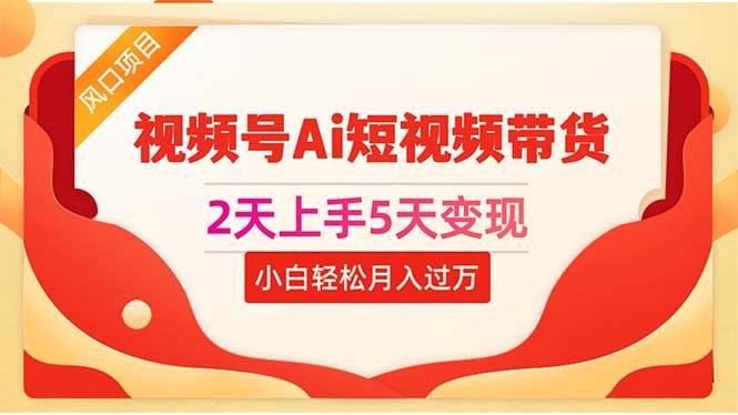 2天上手5天变现视频号Ai短视频带货0粉丝0基础小白轻松月入过万-巴叔叔资源网