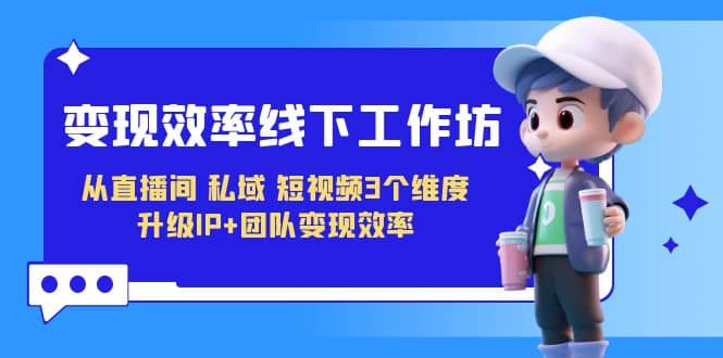 变现-效率线下工作坊，从直播间、私域、短视频3个维度 升级IP+团队变现效率-巴叔叔资源网