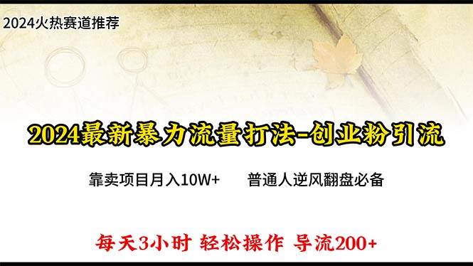 2024年最新暴力流量打法，每日导入300+，靠卖项目月入10W+-巴叔叔资源网