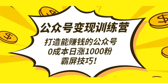 公众号变现训练营（第3期）-巴叔叔资源网