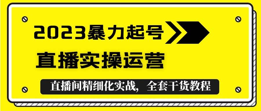 2023暴力起号+直播实操运营，全套直播间精细化实战，全套干货教程-巴叔叔资源网