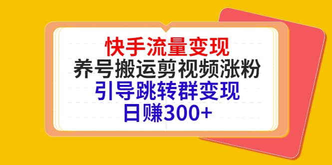 快手流量变现，养号搬运剪视频涨粉，引导跳转群变现日赚300+-巴叔叔资源网